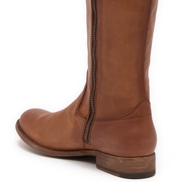 Frye Melissa Button Inside Zip Leather Boot COGNAC/BROWN Color NEW - Picture 9 of 12